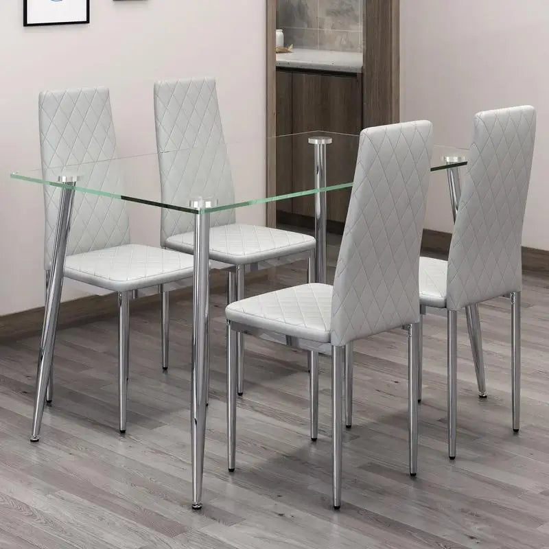 Dining Table with Tempered Glass