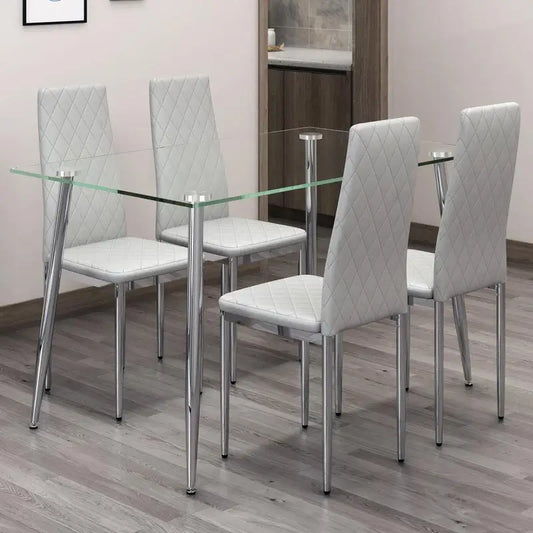 Dining Table with Tempered Glass