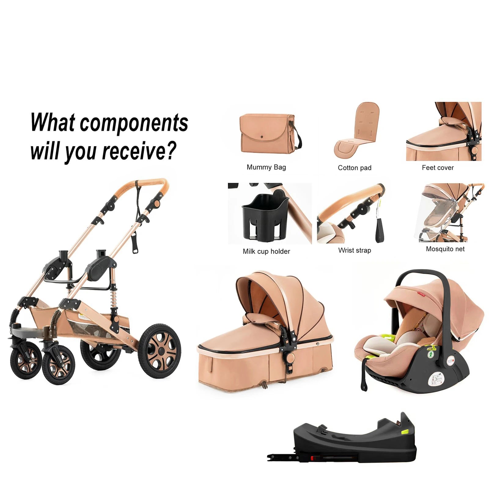 3 In 1 Baby Stroller for Newborns and Growing Toddlers