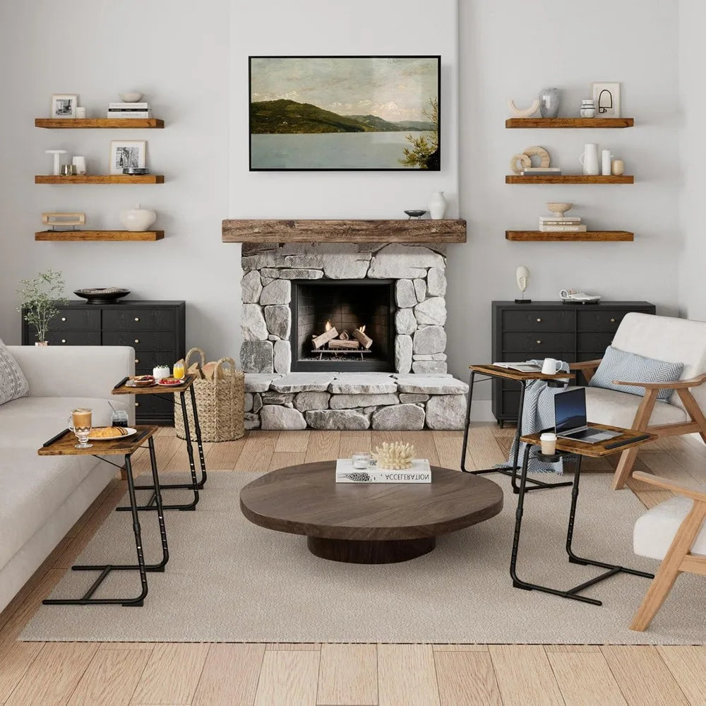 4 Piece TV Tray Set for Living Room and Home Use