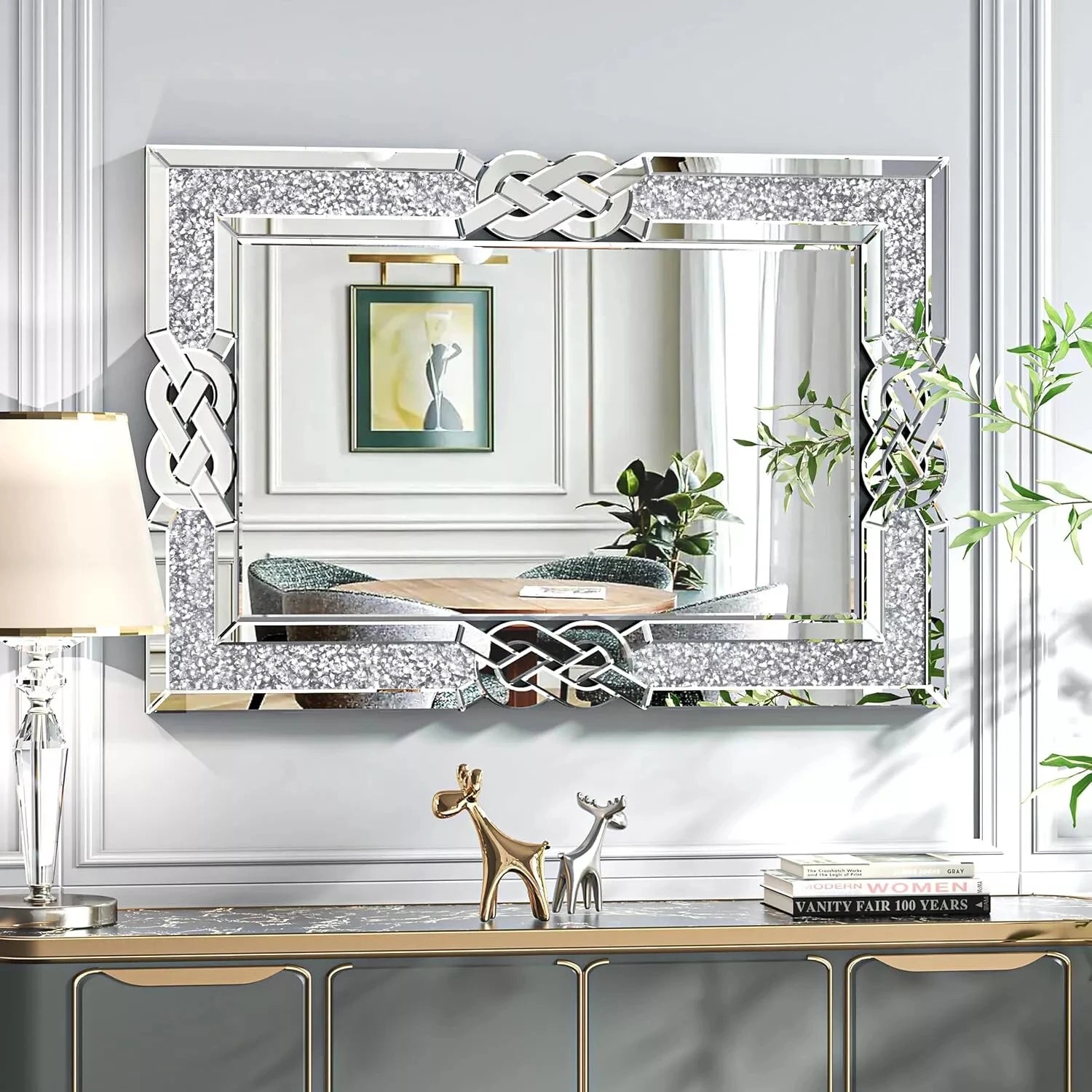 Crushed Diamond Rectangular Mirror