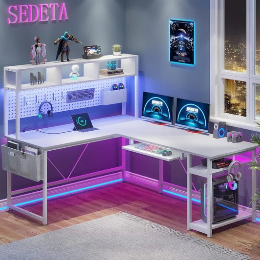 White L Shaped Desk