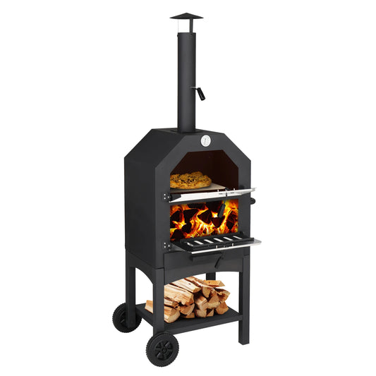 Outdoor Wood Pizza Oven with Stone