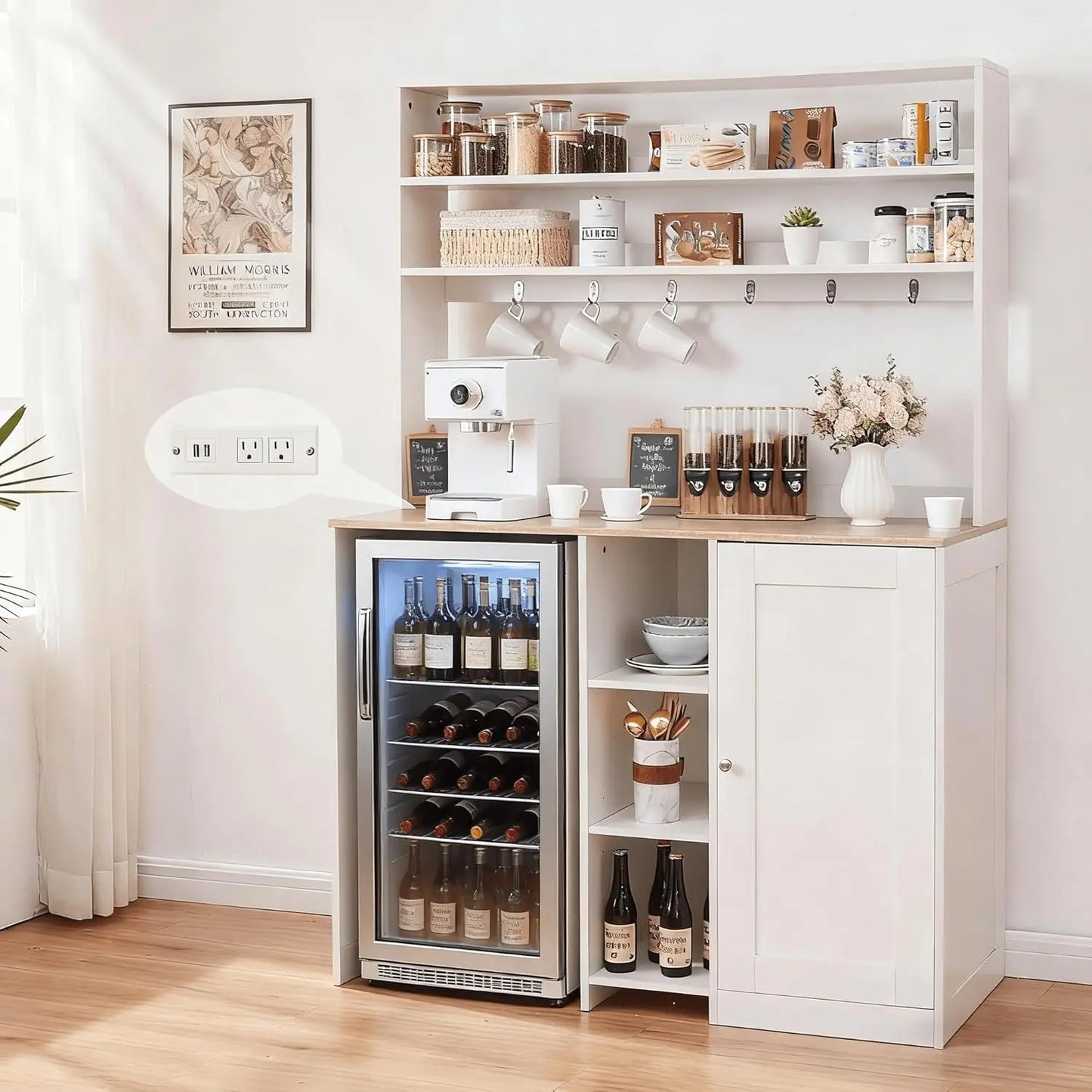 Mini Fridge Cabinet with Storage