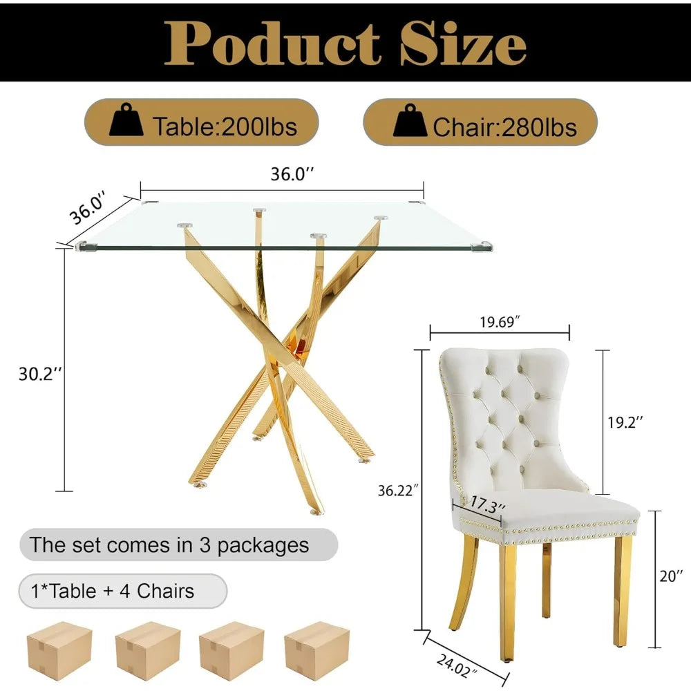 Glass Dining Table Set