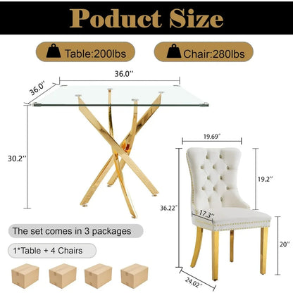 Glass Dining Table Set