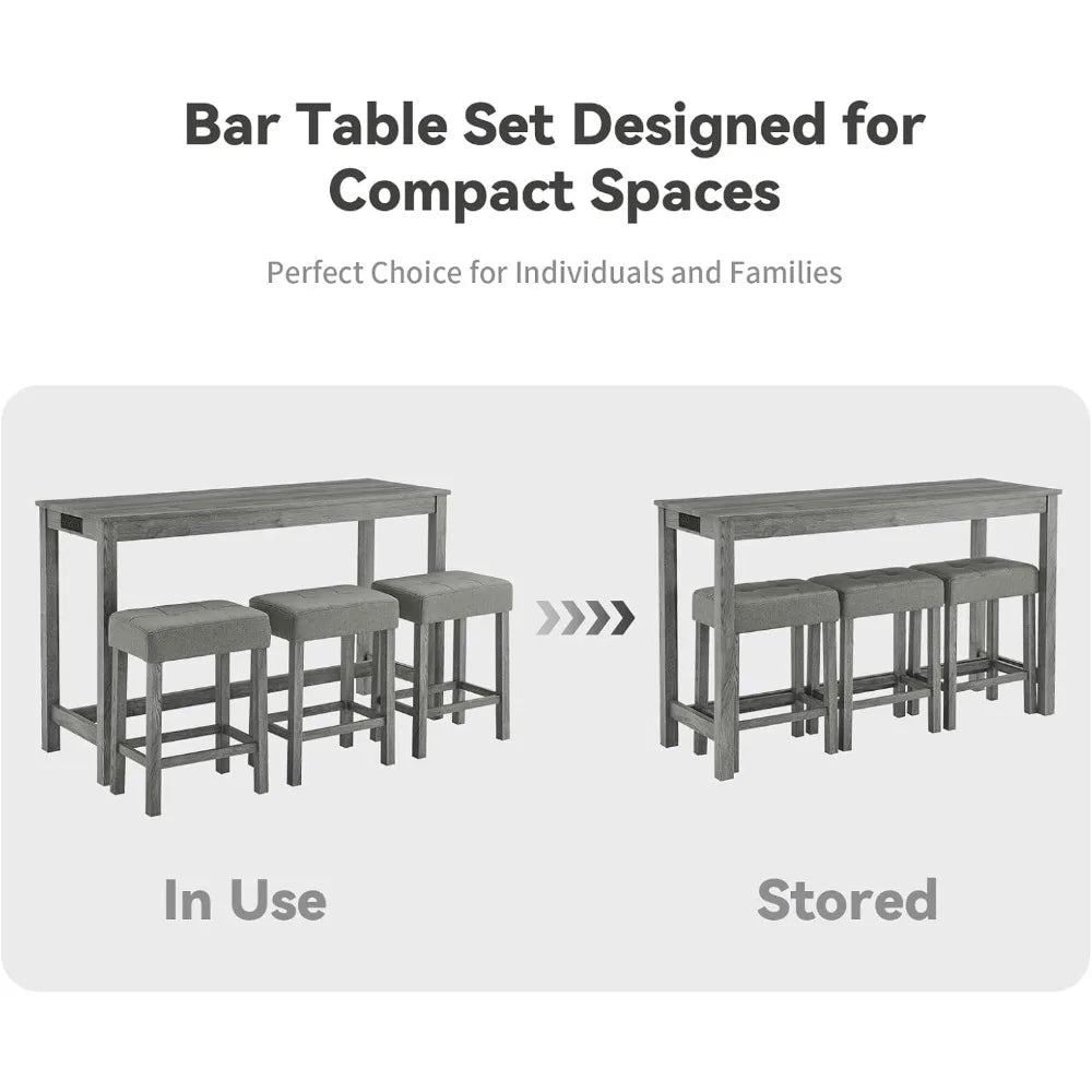 59" 4 Piece Bar Table Set