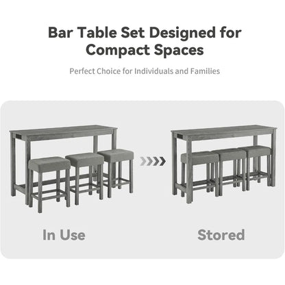 59" 4 Piece Bar Table Set
