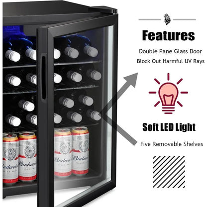 24 Wine Bottle Beverage Refrigerator
