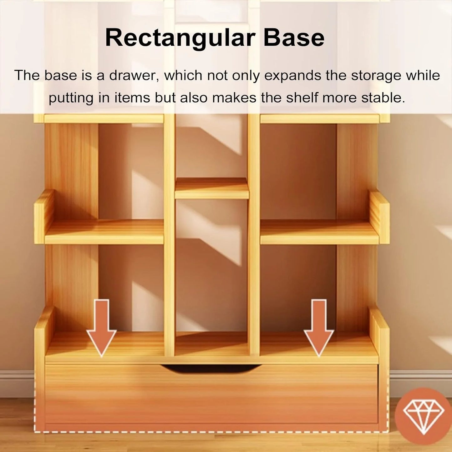 Multi-Layer Storage Floor Bookshelf