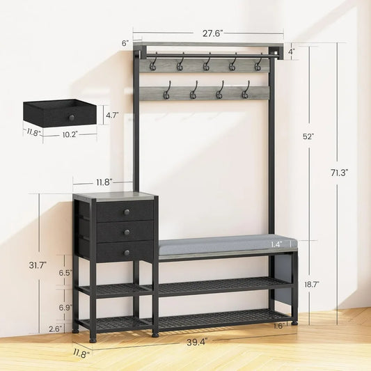 Coat Rack, Shoe Storage, Bench