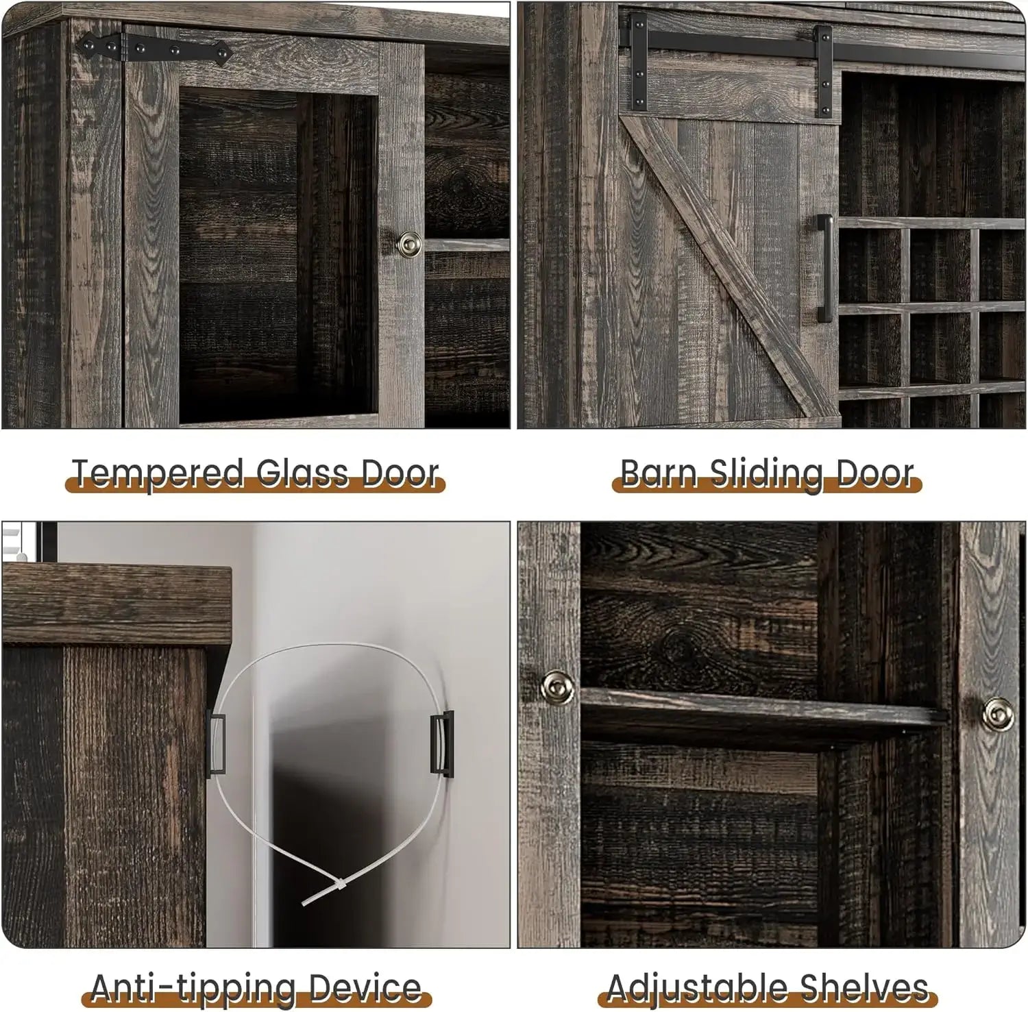 Coffee Bar with Power Outlet and LED Lighting