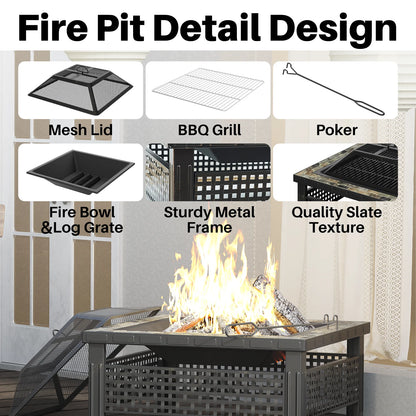 Square Outdoor Fireplace Table