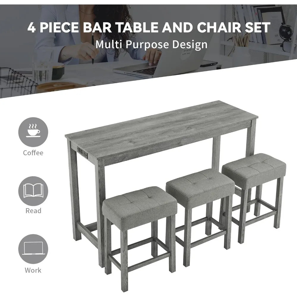 59" 4 Piece Bar Table Set