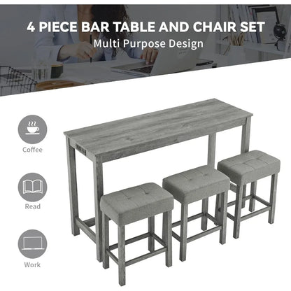 59" 4 Piece Bar Table Set