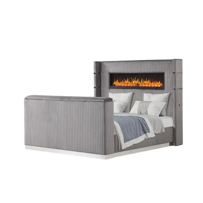 Queen Bed / Fireplace & TV