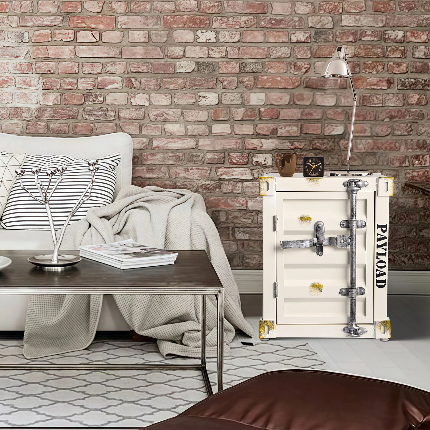 Metal Storage Bedside Cabinet