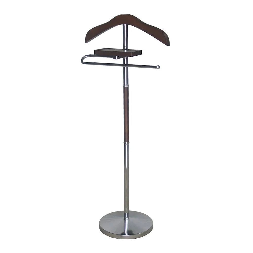 Steel Walnut Wood Valet Stand