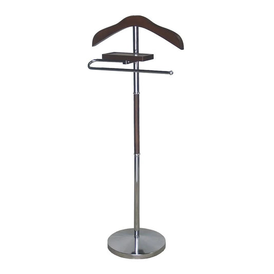 Steel Walnut Wood Valet Stand
