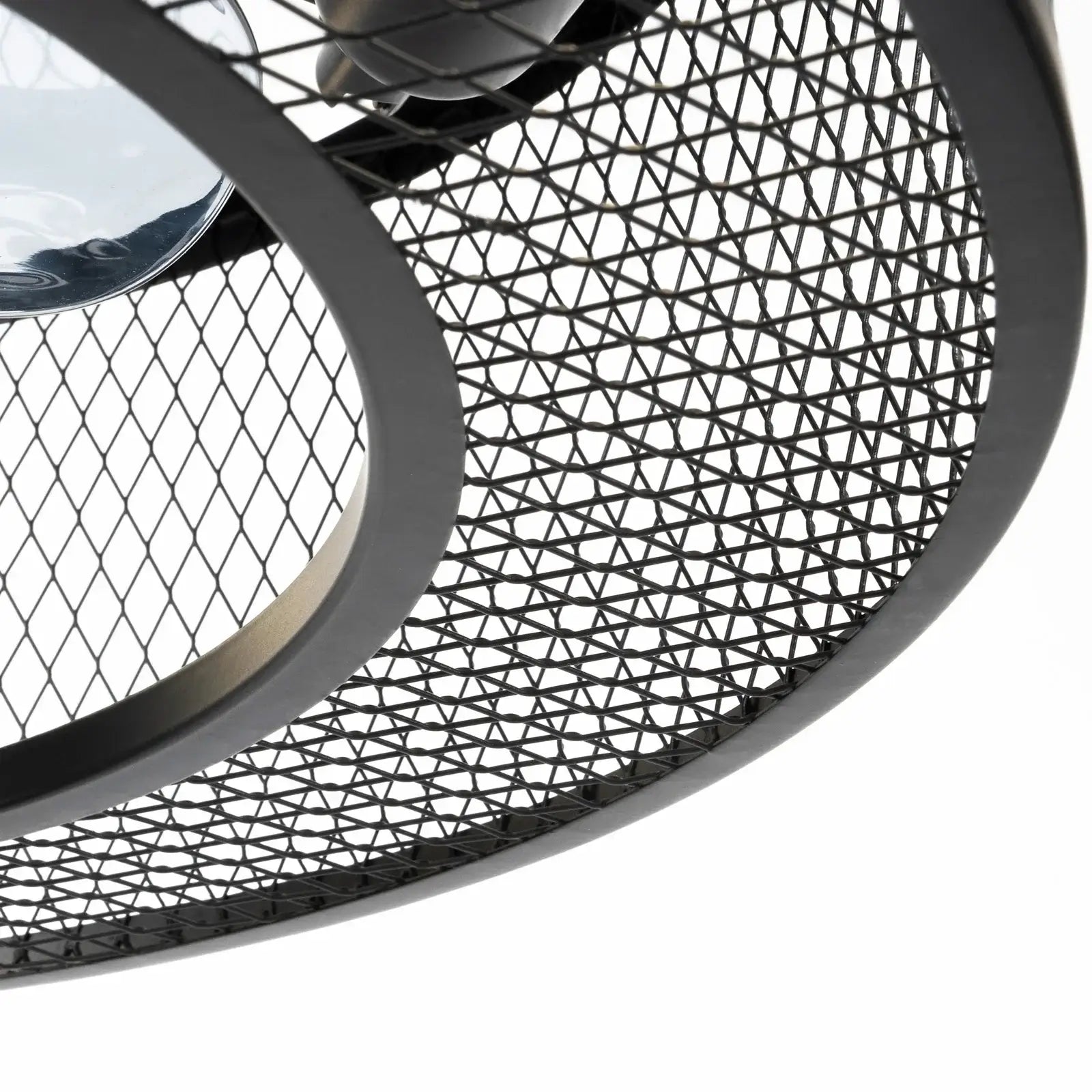 Caged Ceiling Fan with Integrated Light Fixture