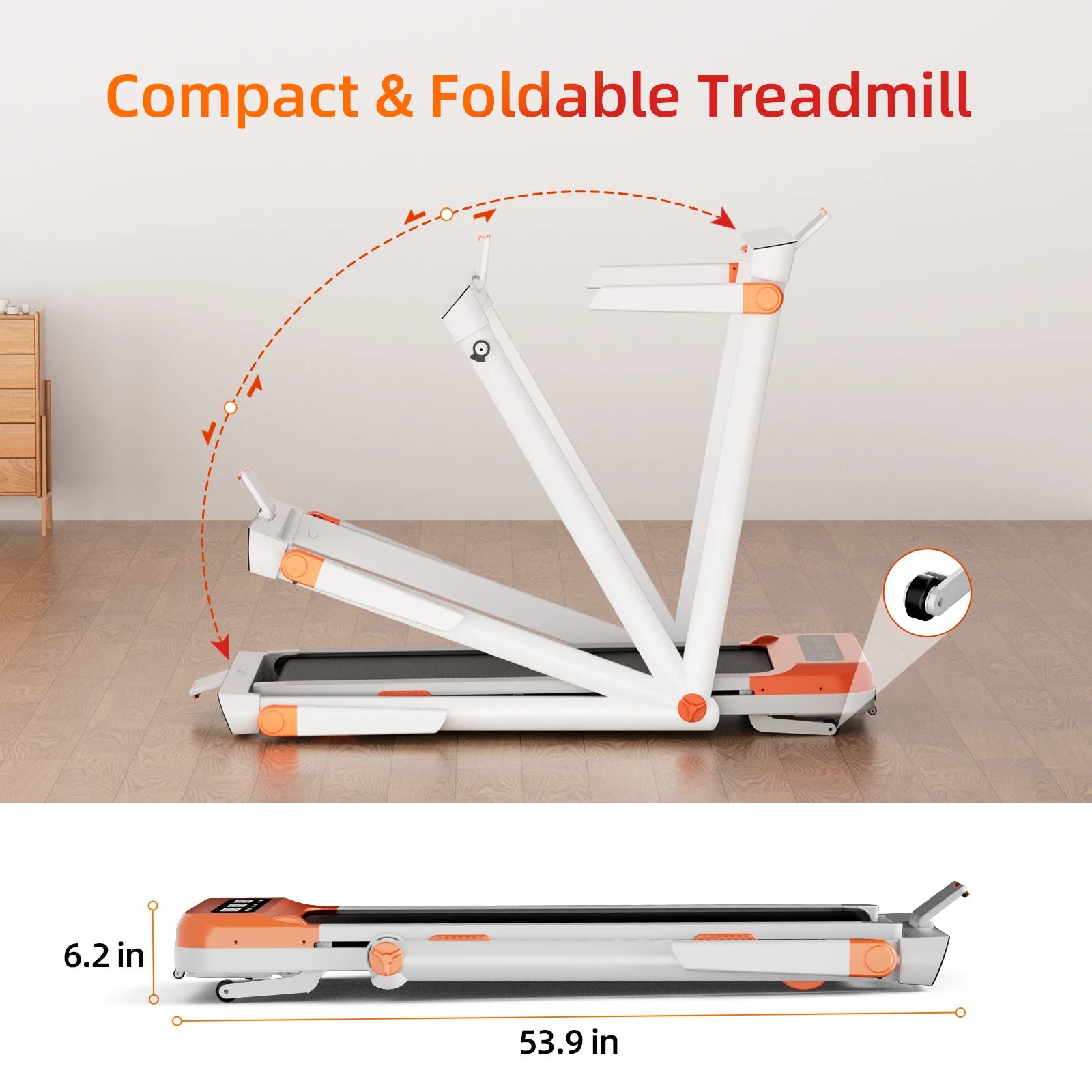 Home Incline Treadmill for Cardio Fitness & Health
