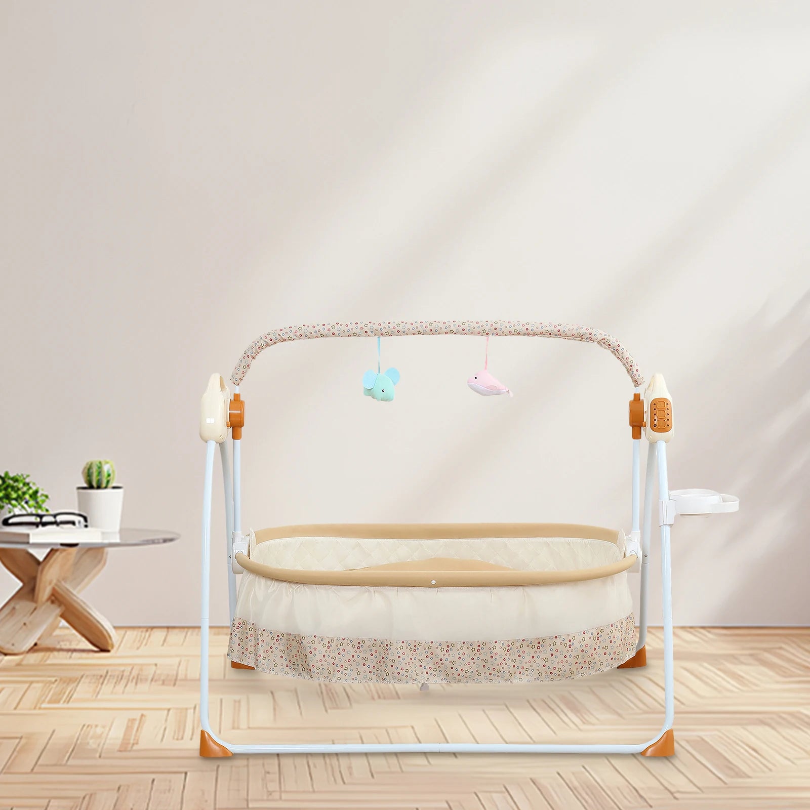 Electric Foldable Baby Cradle with Gentle Rocking Motion