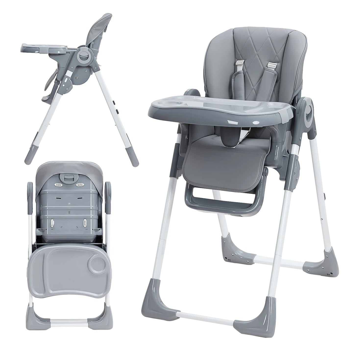 Adjustable Baby High Chair with Tray for Feeding Time
