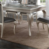 Glass Dining Table Set/Silver Hue