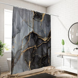 Shower Curtain Black Marble Pattern