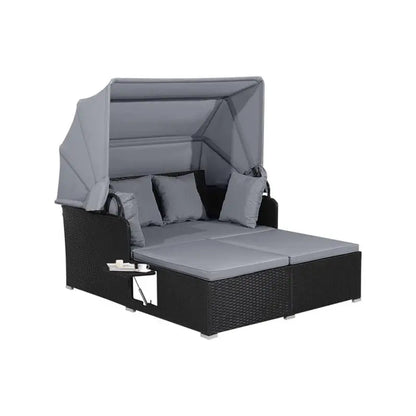 Gray Rattan Daybed Lounge