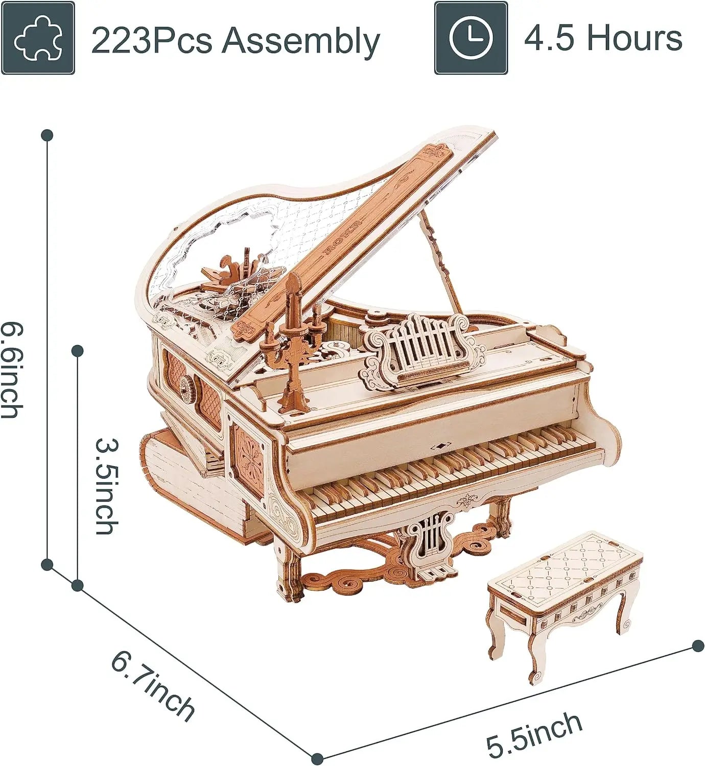 Piano 3D Puzzles Wooden Music Model Building Kit