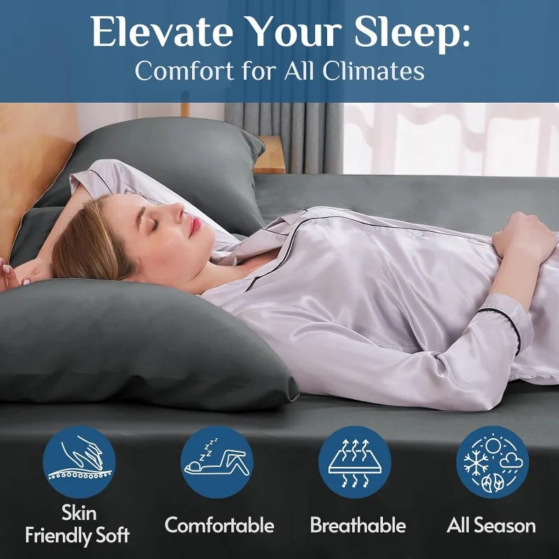 Dark Grey Queen Sheets Set