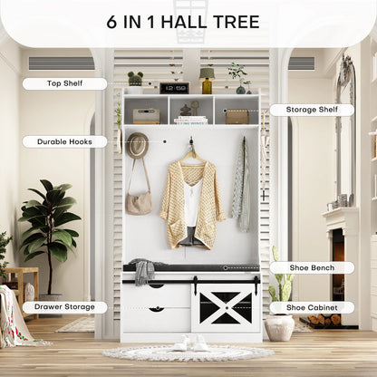 Multifunctional Entryway Bench/Coat Rack