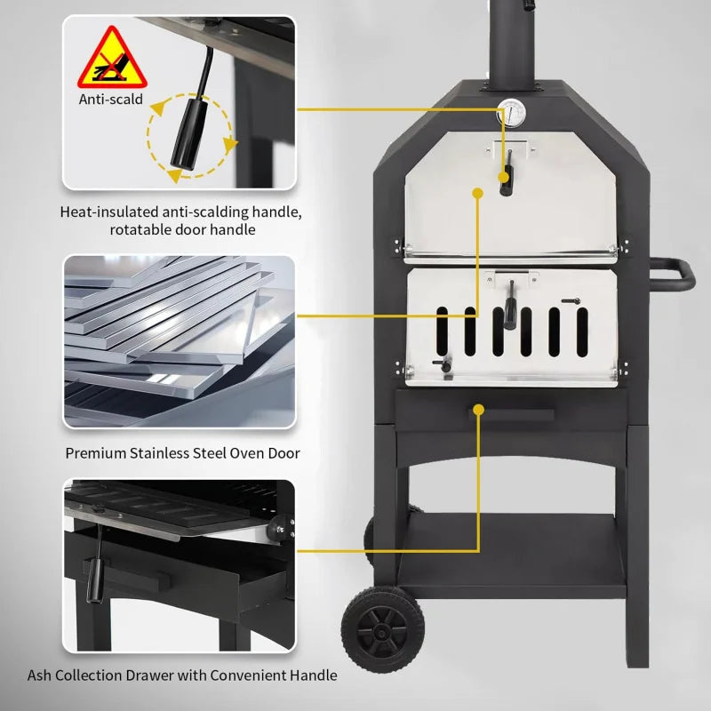 Outdoor Pizza Oven with Stone Delicious Homemade Pizza