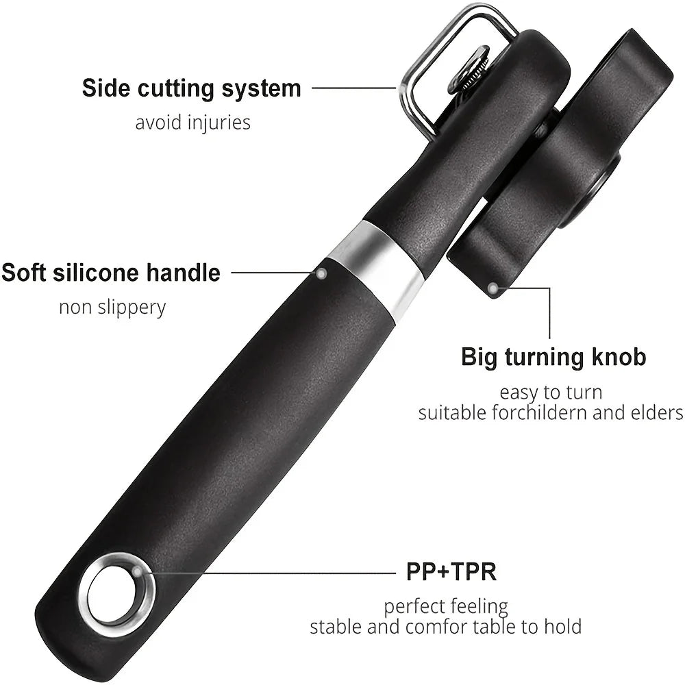 Heavy-Duty Stainless Steel Can Opener for Kitchen Use