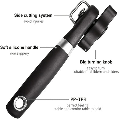 Heavy-Duty Stainless Steel Can Opener for Kitchen Use
