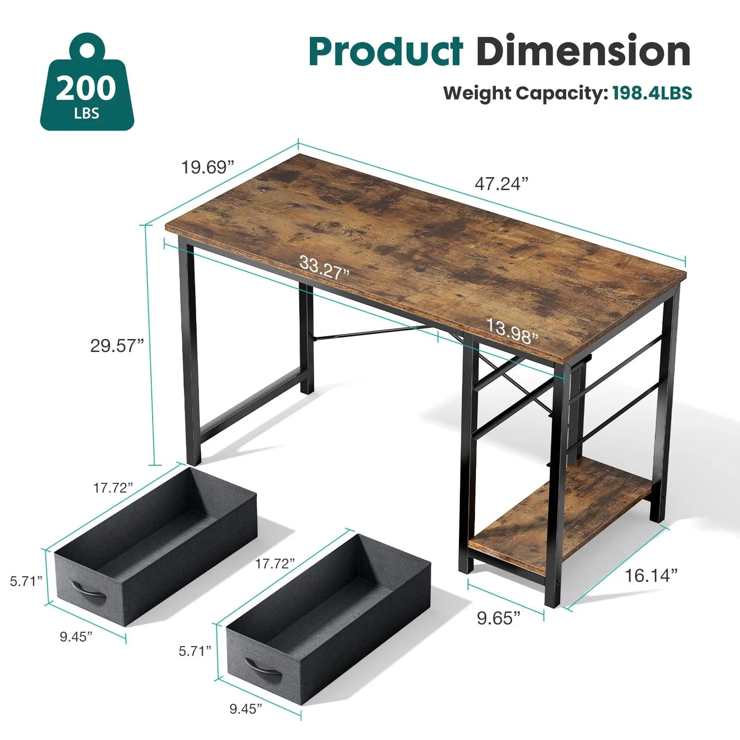 computer desk with drawers for use