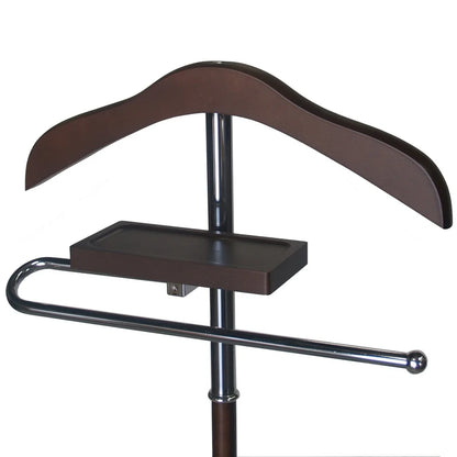 Steel Walnut Wood Valet Stand