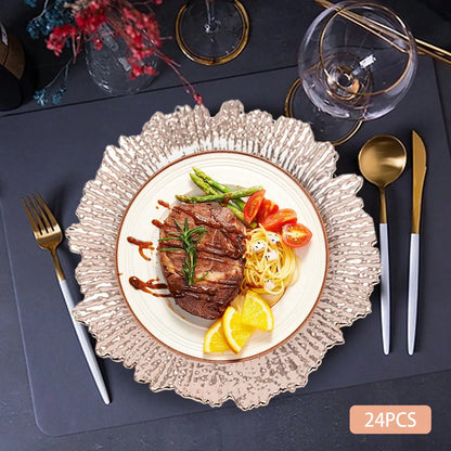Dinner Plastic Plates - 24 PCS