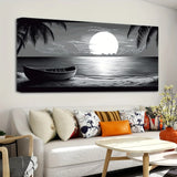 Black & White Art Sunset Seascape