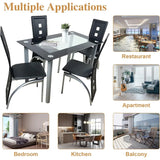 4-Seat Tempered Glass Dining Set