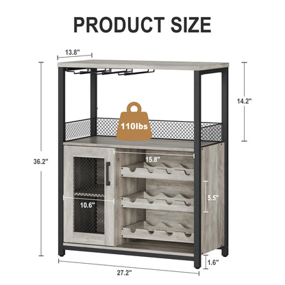 Wine Bar Cabinet with LED Lights