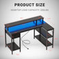 L shaped gaming desk with USB 