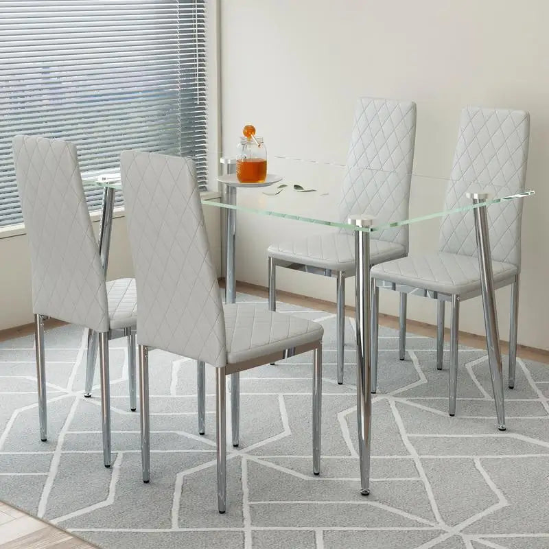 Dining Table with Tempered Glass