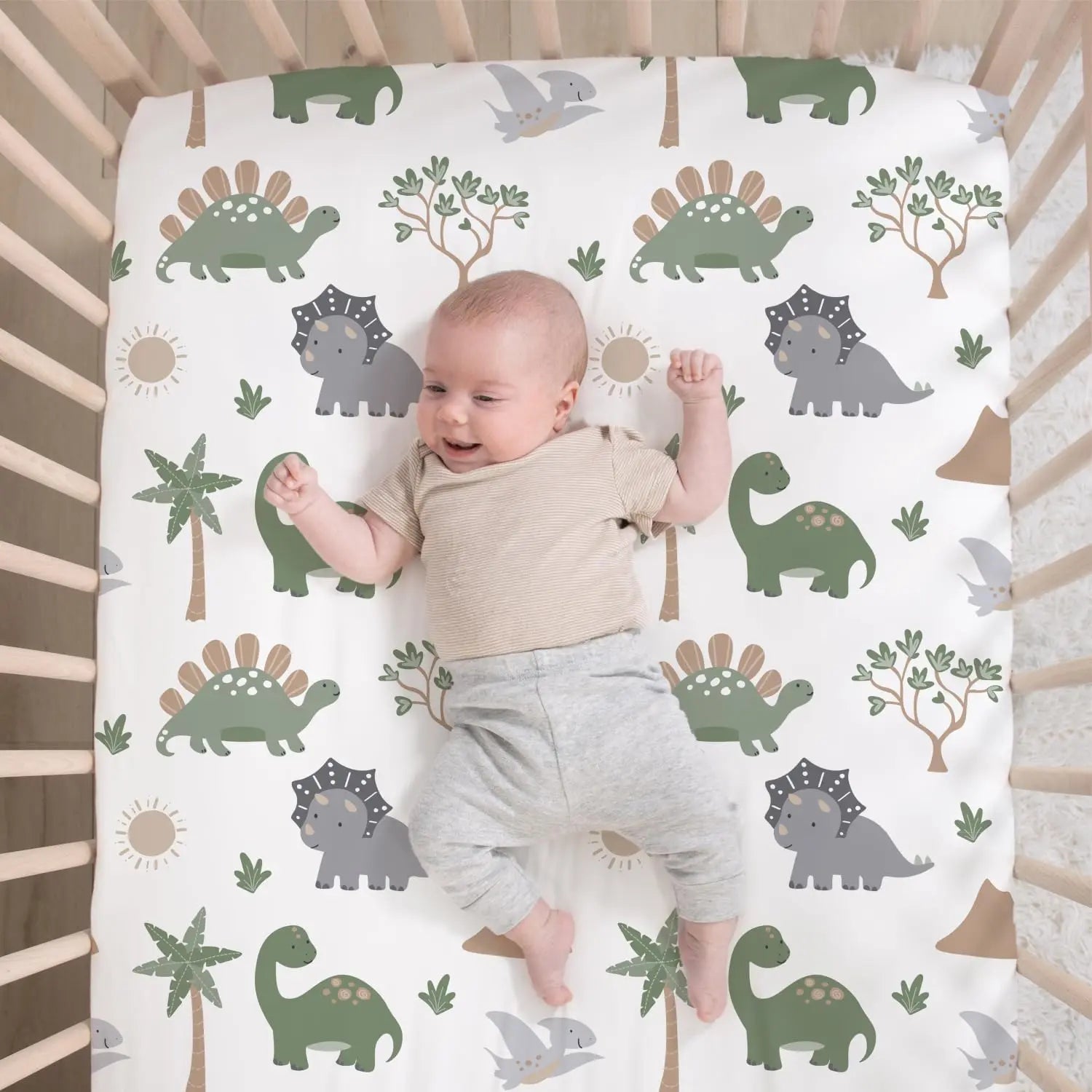 Dinosaur Nursery Bedding Set for Baby Crib and Toddler Bed