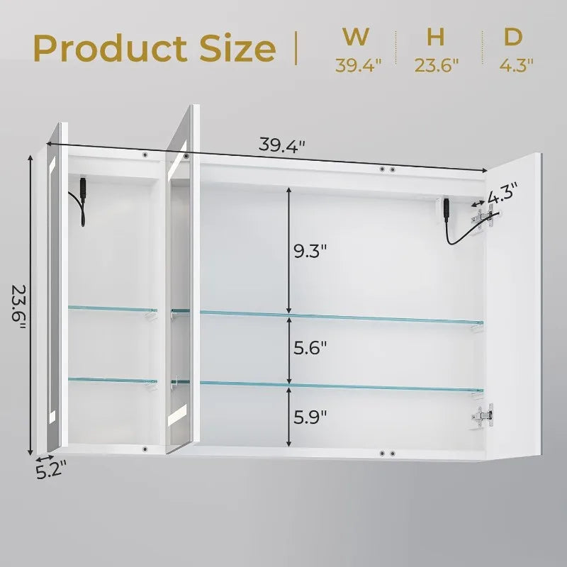 Medicine Cabinet, Mirror, LED Light