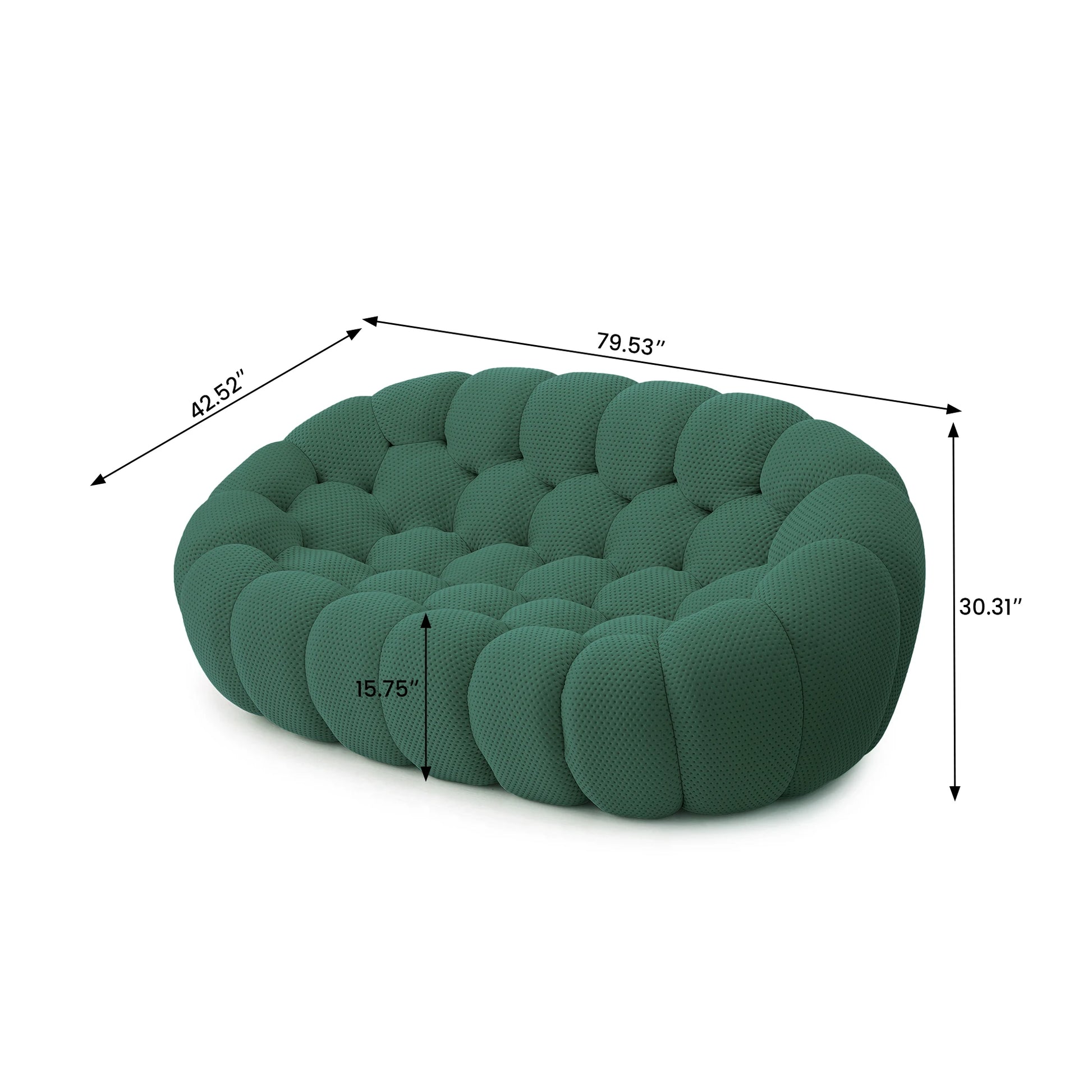 Modern Curved Boneless Sofa for Living Room