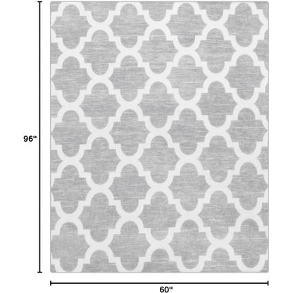 5x8 Foot Geometric Wool Rug Modern Handmade Area Rug