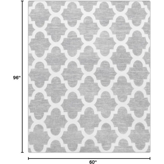 5x8 Foot Geometric Wool Rug Modern Handmade Area Rug