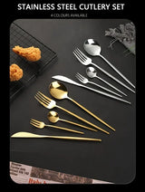 Luxury Golden Cutlery - 60 PCS